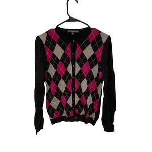 Brooks brothers “346” merino wool argyle cardigan sweater size Medium